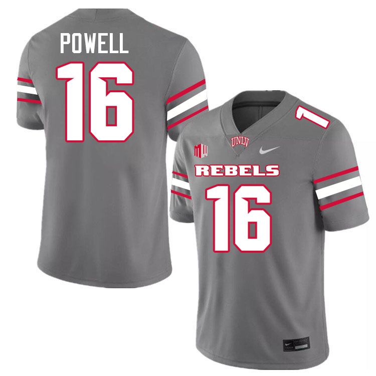 UNLV Rebels #16 Mani Powell Jersey Football College Uniforms,Apparels-Grey